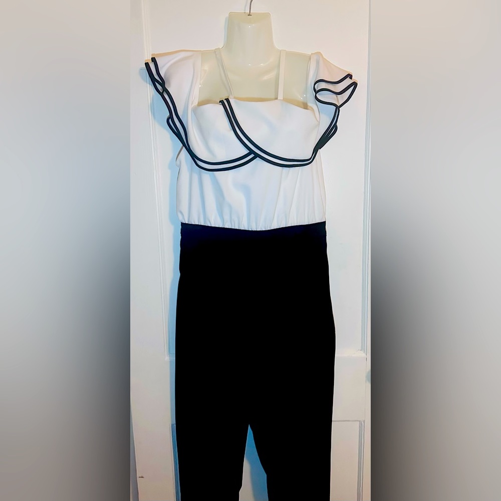Off Shoulder Two Tone Jumpsuit